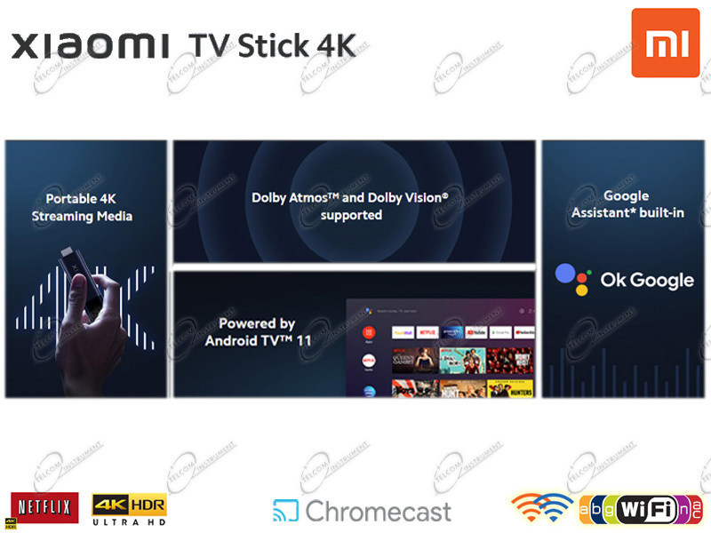XIAOMI ANDROID TV STICK 4K WIFI: FIRESTICK UHD CHROMECAST WIRELESS PER YOUTUBE NETFLIX E PRIMEVIDEO