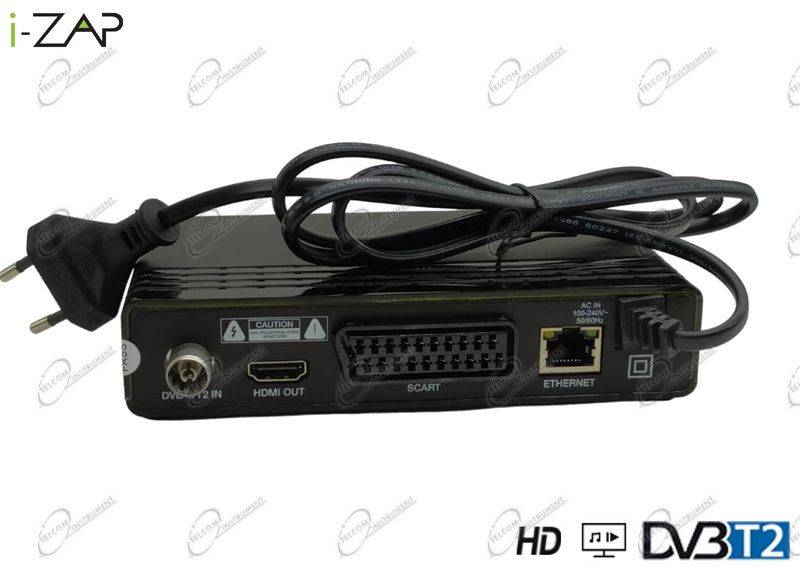 DECODER TV DIGITALE TERRESTRE HDMI SUPPORTA HEVC 10BIT CON TUNER DVB-T2: I-ZAP T366 HD NERO PER SWITCHOFF