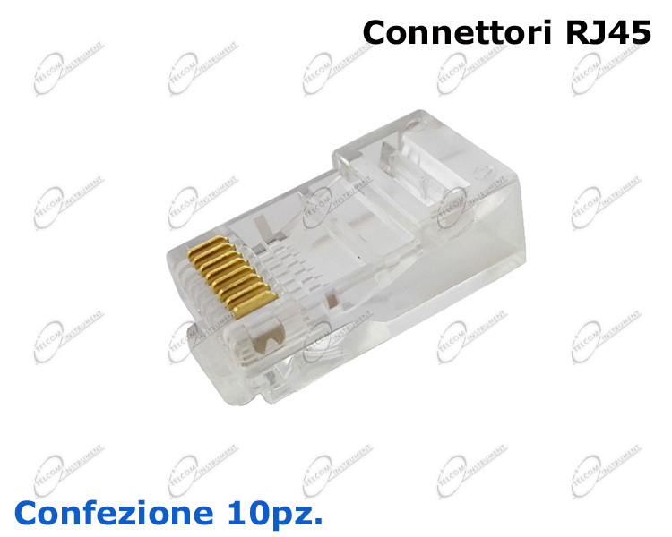 Connettore rj45 a crimpare per cavo di rete utp: È un connettore di rete  rj45 non schermato, con contatti dorati. - wifi-rj45 