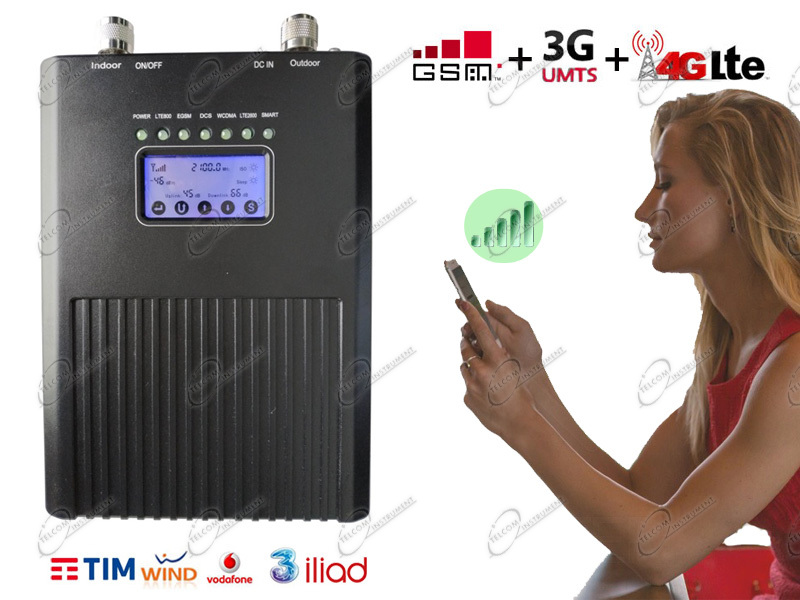 AMPLIFICATORE DI SEGNALE GSM HSDPA 3G 4G LTE: RIPETITORE FULL-BAND 4G PER SMARTPHONE DATI E VOCE