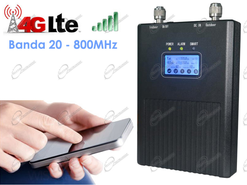 Amplificatore 4g lte per banda 20 e ripetitore di segnale della rete lte:  ripetitore 4g È per smartphone e tablet - tel-amp4g-800 