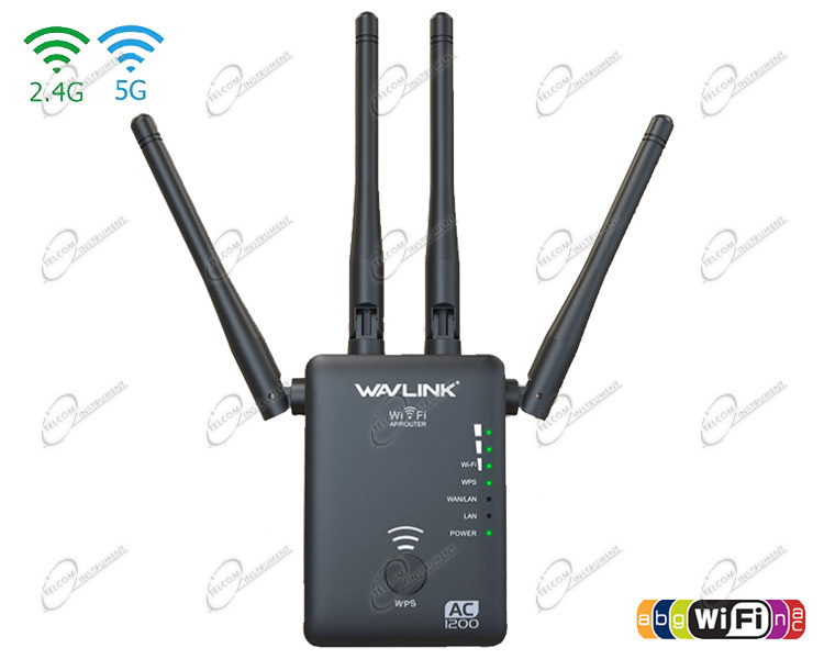 Amplificatore wireless range extender wifi ac1200: ripetitore wi-fi da  interno con 4 antenne e 2 lan gigabit - wifi-wlamp-ac1200 