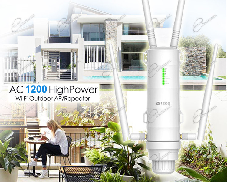 Amplificatore range extender wifi ac1200 da esterno: ripetitore wireless  per giardino e piscina wi-fi - wifi-wlamp-out1200 