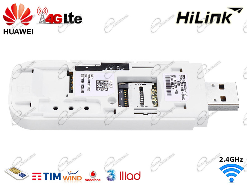 HUAWEI E8372H CHIAVETTA WINGLE 4G WIFI: ROUTER USB WI-FI E8372 HILINK SBLOCCATA PER INTERNET WIRELESS LTE