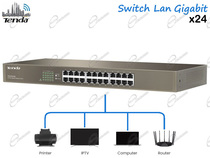 SWITCH X24 GIGABIT CON 24 PORTE DI RETE LAN ETHERNET UNMANAGED: NETWORK GIGABIT SWITCH TEG1024G DA RACK